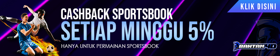 CASHBACK SPORTSBOOK 5% SETIAP MINGGU
